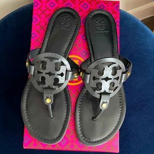 Tory Burch Miller Sandals in Black Leather
